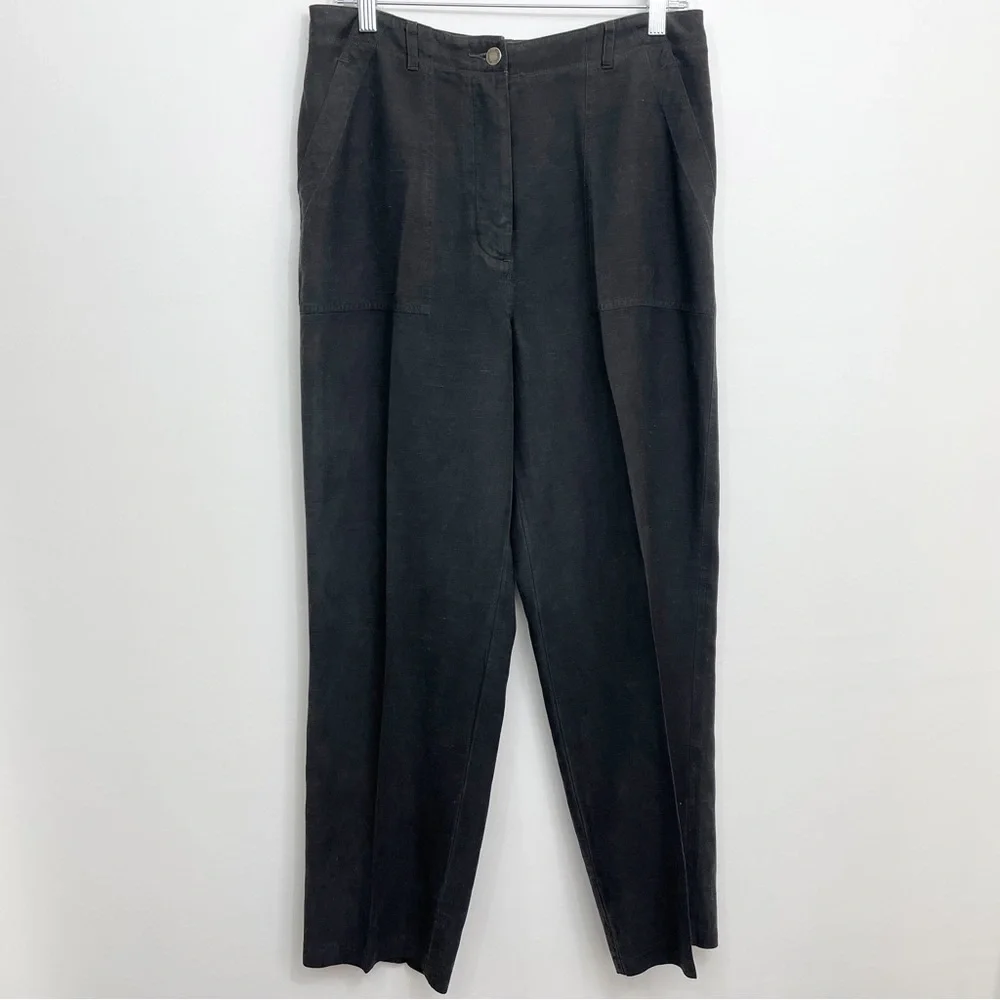 Fitigues Black Silk Linen Blend Pants - Picture 2 of 8